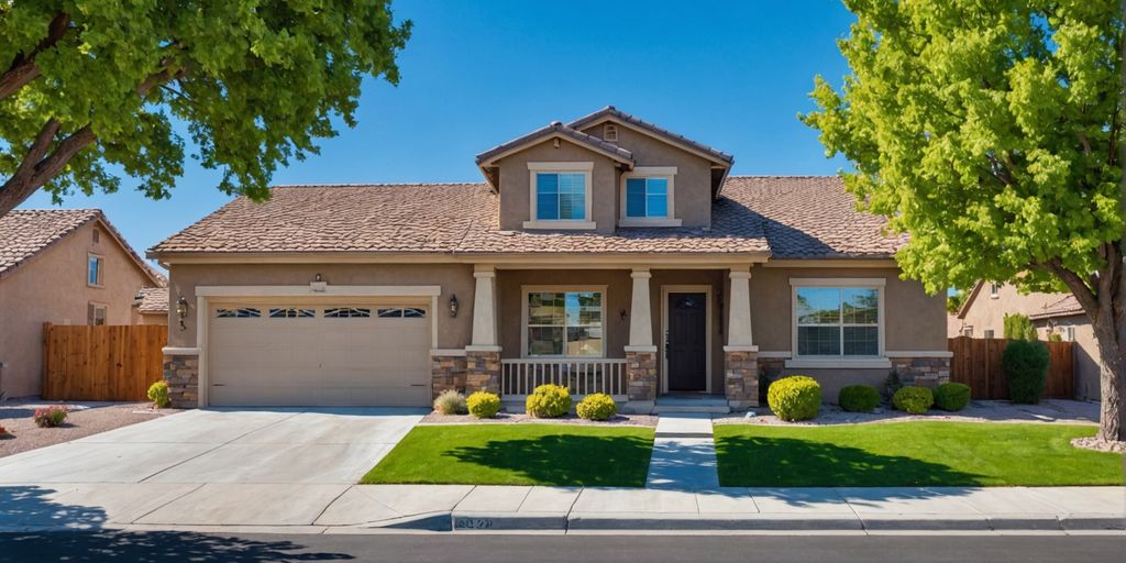 Nevada home with clear blue sky